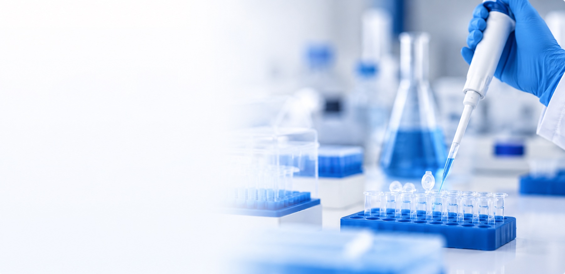 Pipetas de laboratorio sobre soporte